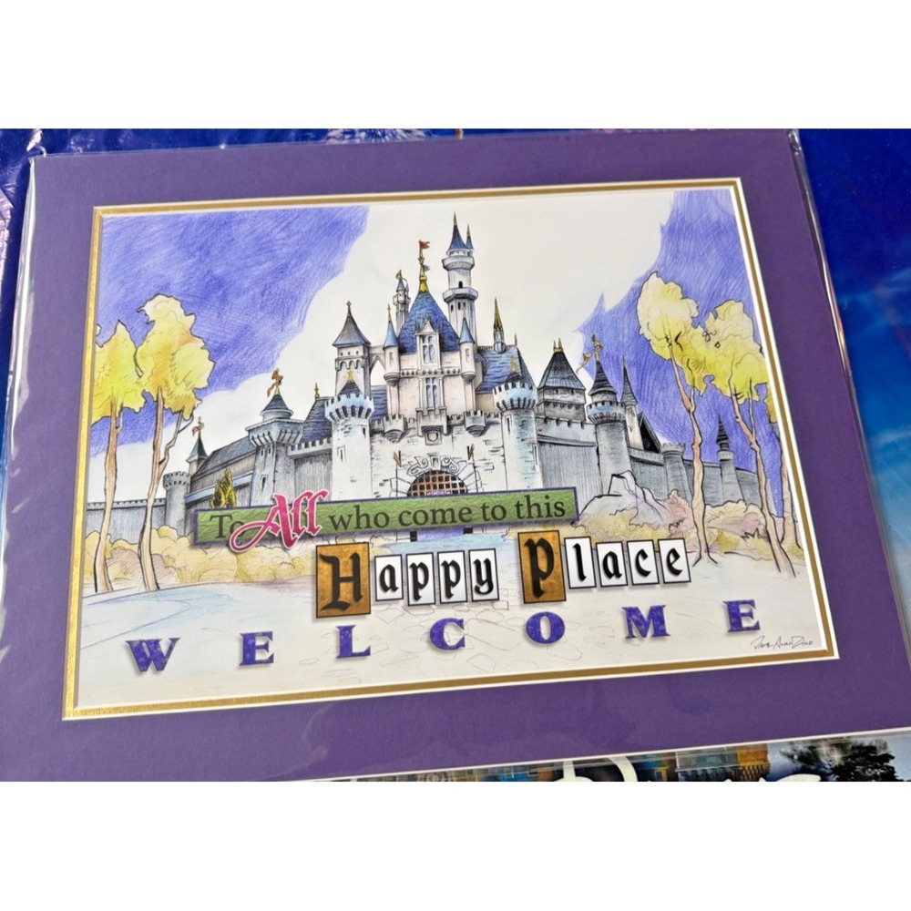 2026 Disney Parks Castle Welcome To This Happy Place Dave Avanzino 14x18" Print
